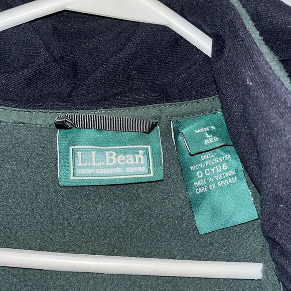 L L Bean Outdoors 2 tone green Fleece lined hooded Jacket parka 3 in 1 men’s L - Picture 4 of 9